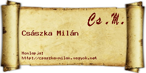 Császka Milán névjegykártya