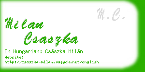 milan csaszka business card
